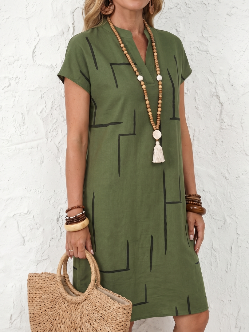 Billi – Vestido Midi de Estampado Abstracto