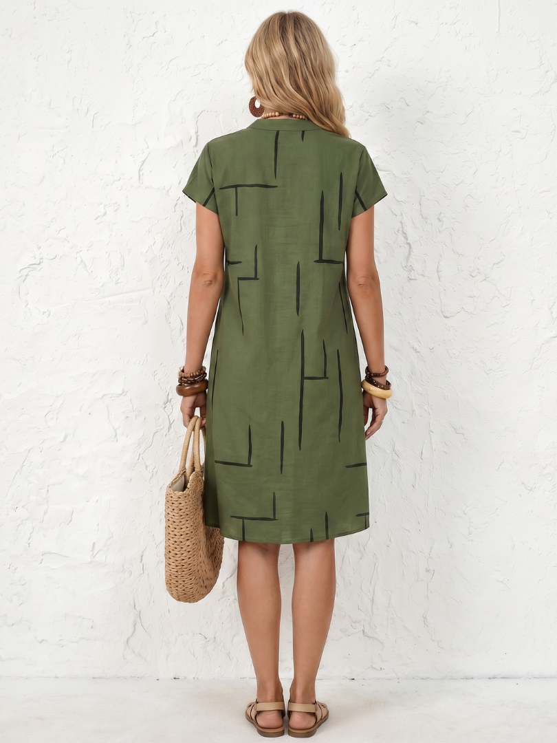 Billi – Vestido Midi de Estampado Abstracto