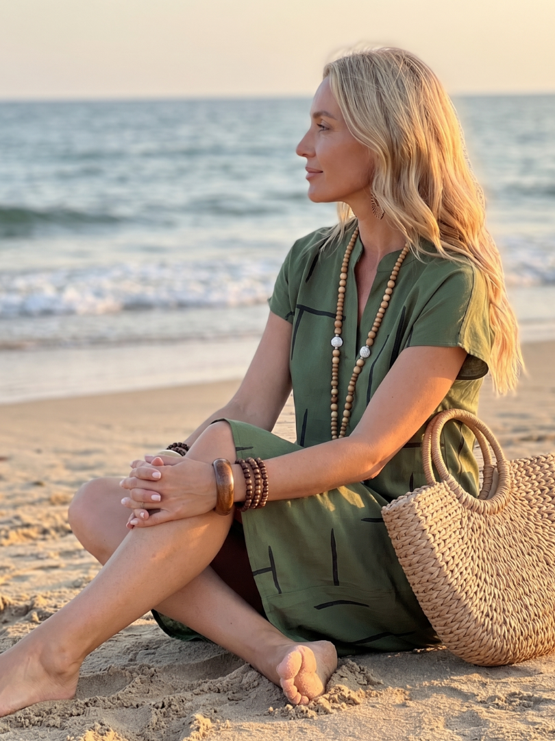 Billi – Vestido Midi de Estampado Abstracto