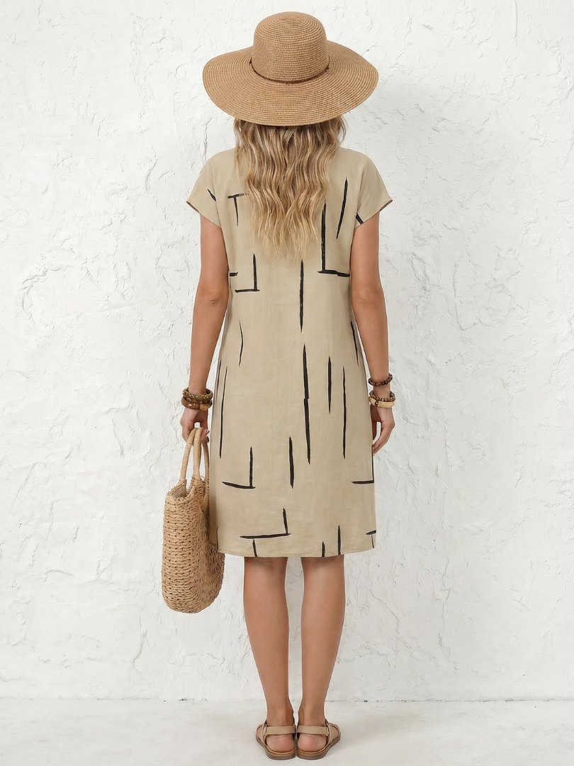 Billi – Vestido Midi de Estampado Abstracto