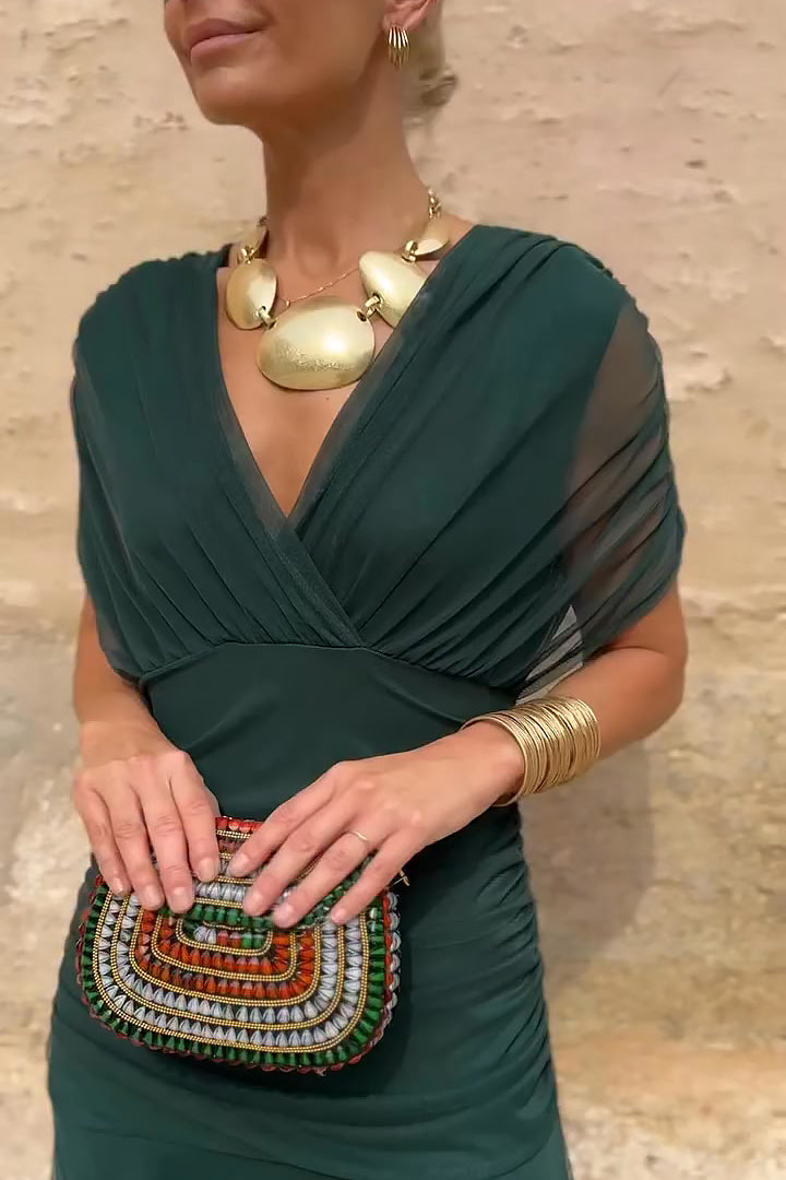 Luisa | Vestido largo elegante con escote en V que realza la silueta
