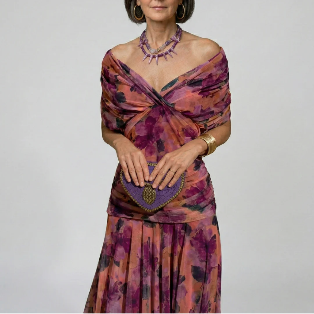 Luisa | Vestido largo elegante con escote en V que realza la silueta