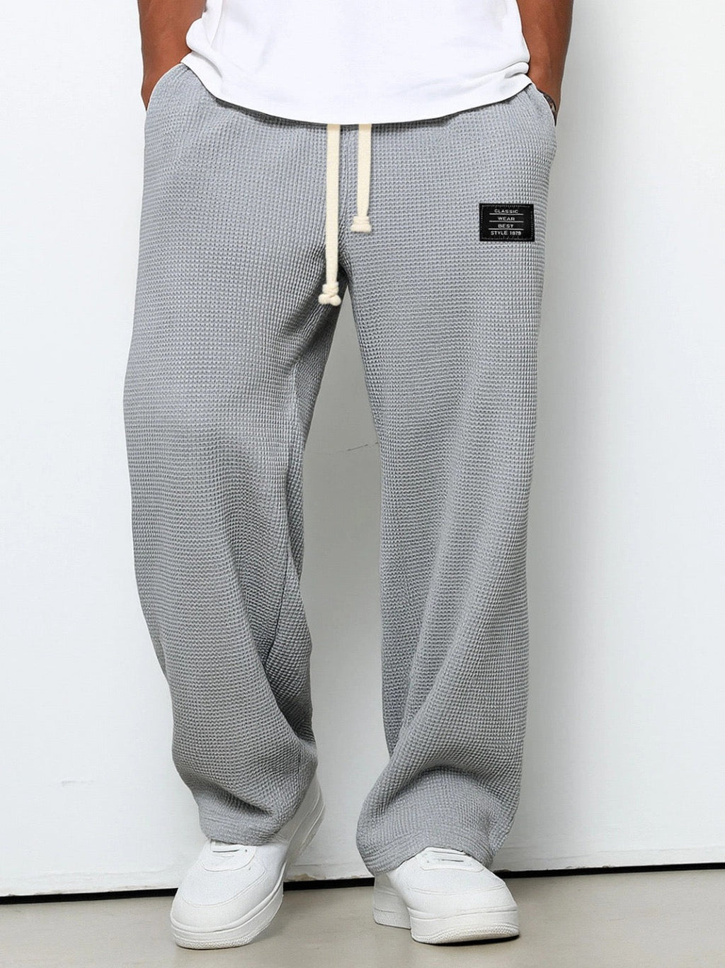 Pantalones Amplios Lorenzo Con Textura Panal Elegante