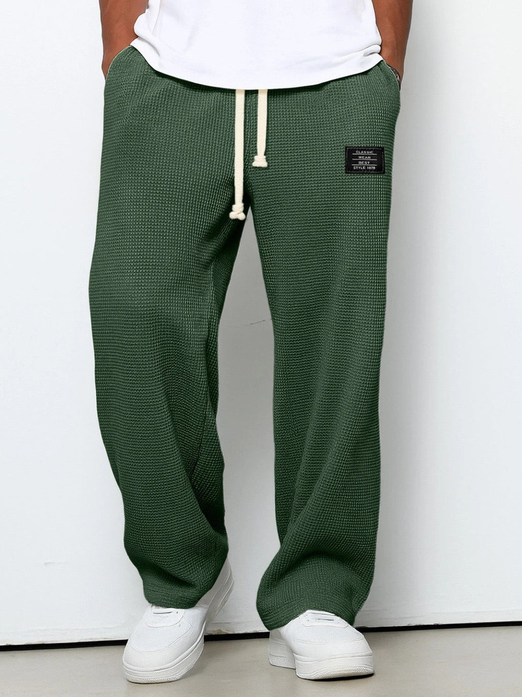 Pantalones Amplios Lorenzo Con Textura Panal Elegante