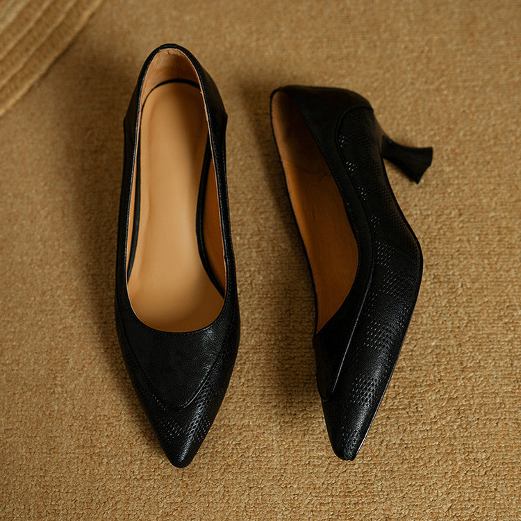 Zapatos de Tacón Alto de Cuero Auténtico Belle