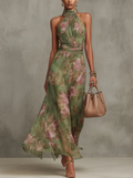 Vestido Maxi Halter Floral